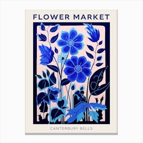 Blue Flower Market Poster Canterbury Bells 3 Canvas Print