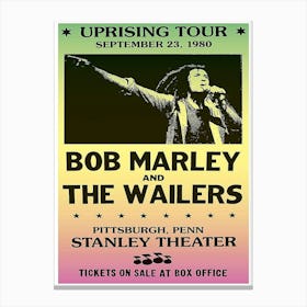 Bob Marley Music Gig Concert Poster Canvas Print