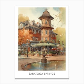 Saratoga Springs Watercolor 2travel Poster Canvas Print
