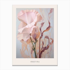 Floral Illustration Sweet Pea 1 Poster Canvas Print