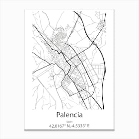 Palencia,Spain Minimalist Map Canvas Print