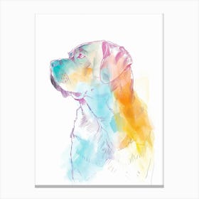 Watercolour Rottweiler Dog Line Illustration 4 Canvas Print