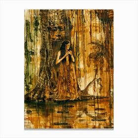 Woman And A Tree Canvas Print