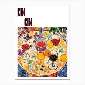 Cin Cin Poster Wine With Friends Matisse Style 1 Canvas Print