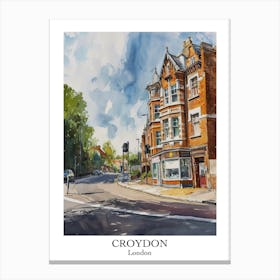 Croydon London Borough   Street Watercolour 4 Poster Canvas Print