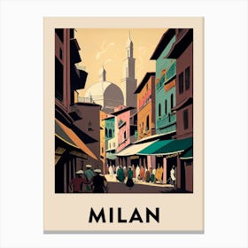 Milan 2 Vintage Travel Poster Canvas Print