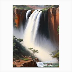 Kalandula Falls, Angola Peaceful Oil Art  Canvas Print