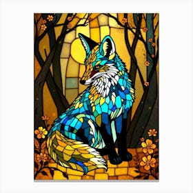 Stained Glass Fox 5 Canvas Print