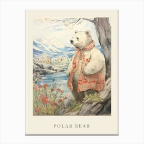 Beatrix Potter Inspired  Animal Watercolour Polar Bear 1 Canvas Print