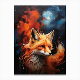 Fox In The Night Canvas Print