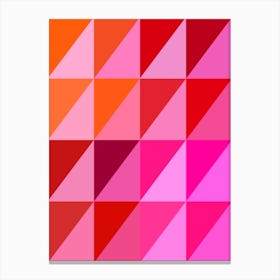 Pink And Orange Geometric Triangle Abstract Canvas Print