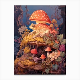 Mushroom And A Frog 3 Canvas Print