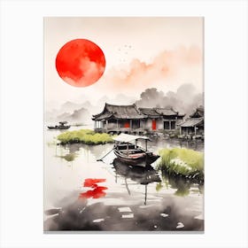 Chinese Village Canvas Print