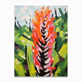 Cactus Painting Zebra Cactus 4 Canvas Print