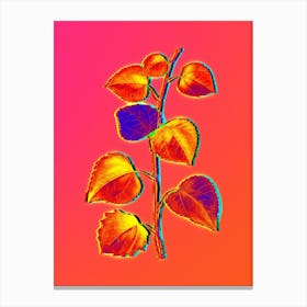Neon Quaking Aspen Botanical in Hot Pink and Electric Blue n.0470 Canvas Print
