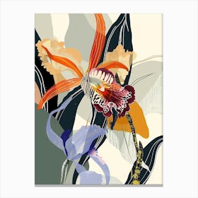 Colourful Flower Illustration Orchid 2 Canvas Print