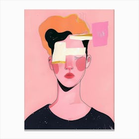 Person With A Pink Head Canvas Print