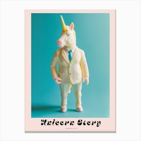 Toy Pastel Unicorn In A Suit 4 Poster Canvas Print
