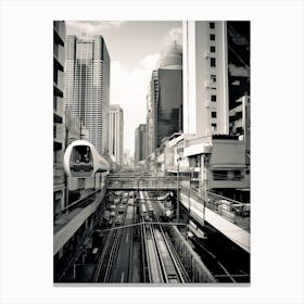 Bangkok, Thailand, Black And White Old Photo 4 Canvas Print