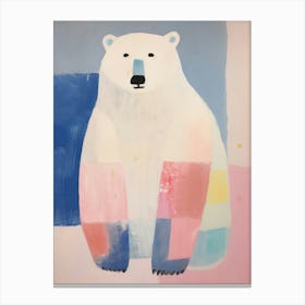 Playful Illustration Of Polar Bear For Kids Room 7 Canvas Print