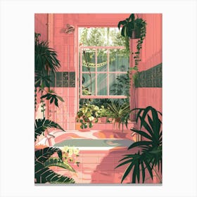 Pink Bathroom 1 Canvas Print