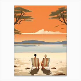 Whitehaven Beach, Australia, Graphic Illustration 3 Canvas Print