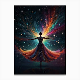 Mystical Girl With Wings In Space Canvas Print