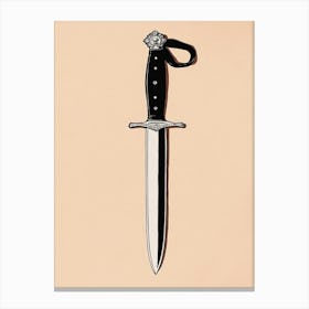 Knife On A Beige Background Canvas Print