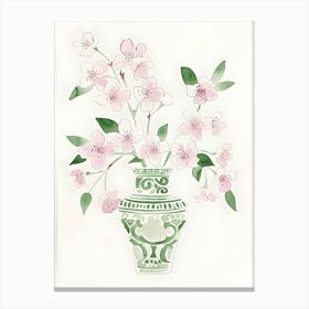 Cherry Blossoms In A Vase Canvas Print