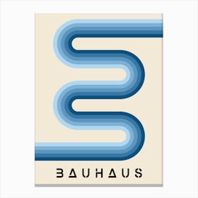 Blue Bauhaus Stripes Canvas Print