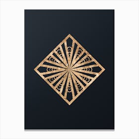 Abstract Geometric Gold Glyph on Dark Teal n.0159 Canvas Print