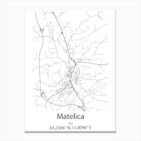 Matelica,Italy Minimalist Map Canvas Print