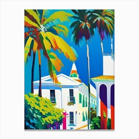 Key West Florida Colourful Painting Tropical Destination Canvas Print