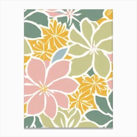 Heather Pastel Floral 3 Flower Canvas Print