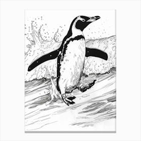 King Penguin Hauling Out Of The Water 1 Canvas Print