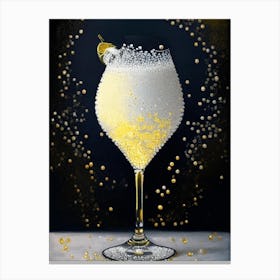 French 75 Pointillism Cocktail Poster Canvas Print