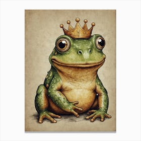 Frog With Crown 6 Canvas Print