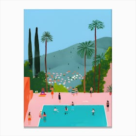 Hollywood Pool Party Canvas Print