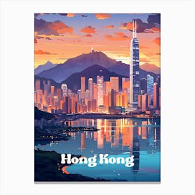 Hong Kong Neon Modern Travel Art Canvas Print