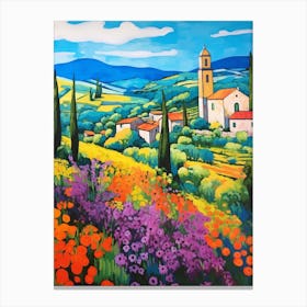 Pienza Italy 3 Fauvist Painting Canvas Print