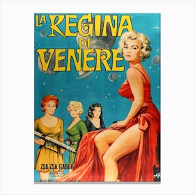 Zsa Zsa Gabor, Scifi Movie Poster, Reign Of Venera Canvas Print
