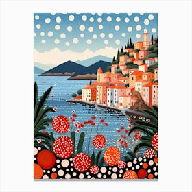 Santa Margherita Ligure, Italy, Illustration In The Style Of Pop Art 4 Canvas Print
