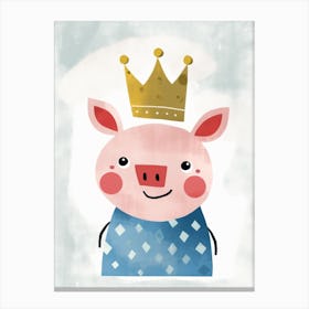 Little Pig 5 Wearing A Crown Canvas Print