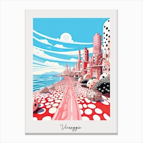 Poster Of Viareggio, Italy, Illustration In The Style Of Pop Art 2 Canvas Print