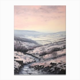 Dreamy Winter Painting Brecon Beacons National Park Wales 2 Canvas Print