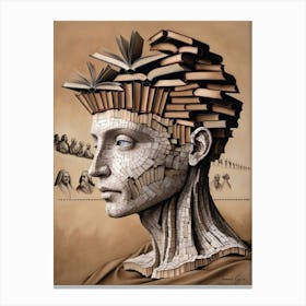 Book Head Canvas Print