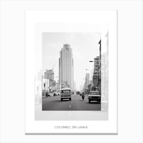 Poster Of Colombo, Sri Lanka,, Black And White Old Photo 4 Canvas Print