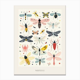 Colourful Insect Illustration Whitefly 13 Poster Canvas Print