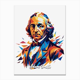 Adam Smith 1 Portrait WPAP Pop Art Canvas Print