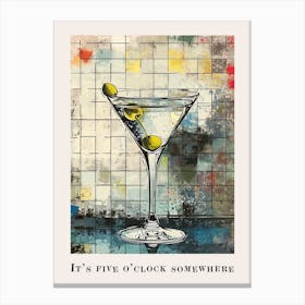 It S Five O Clock Somewhere Tile Poster 2 Canvas Print